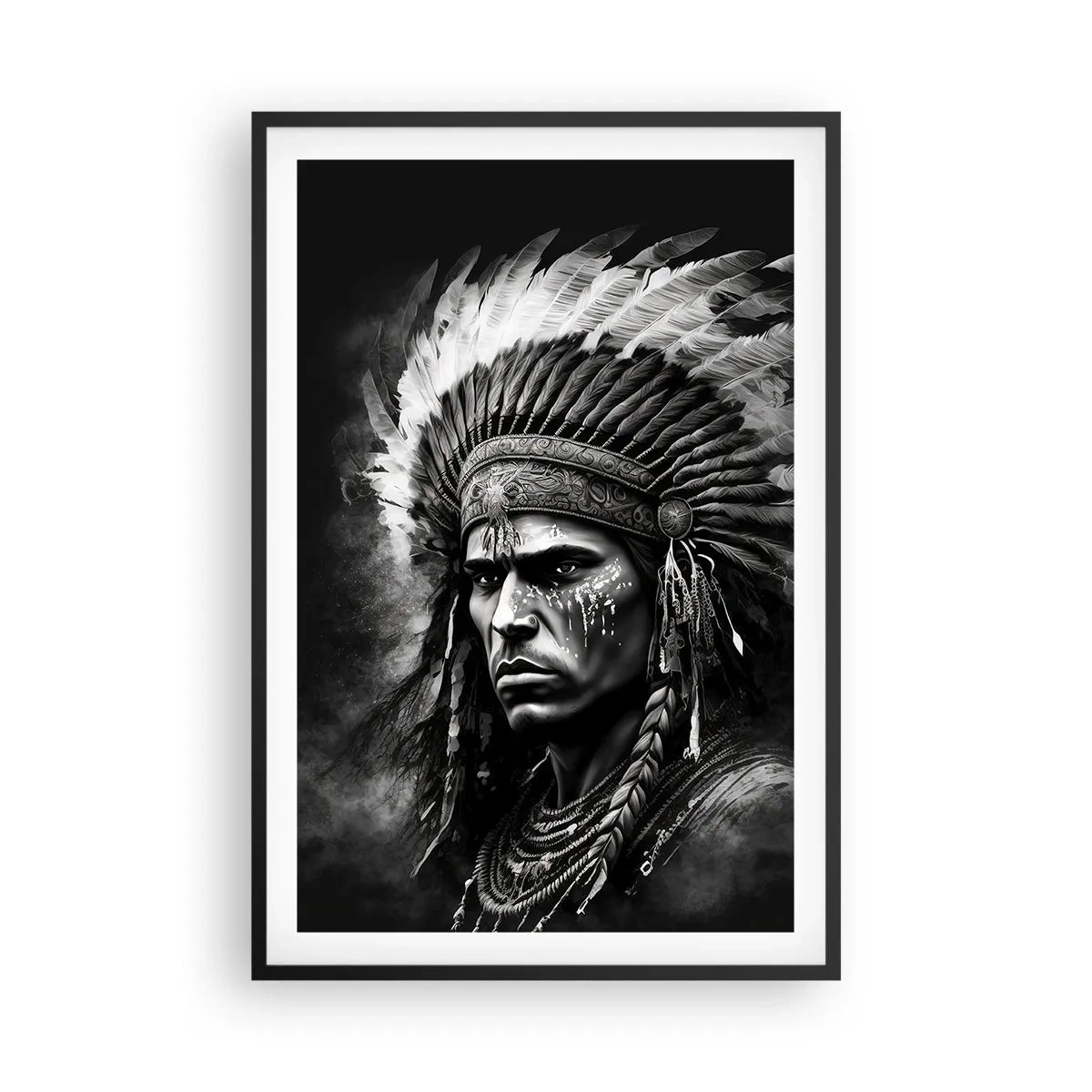 Poster în ramă neagră - Conducător și luptător - 61x91 cm