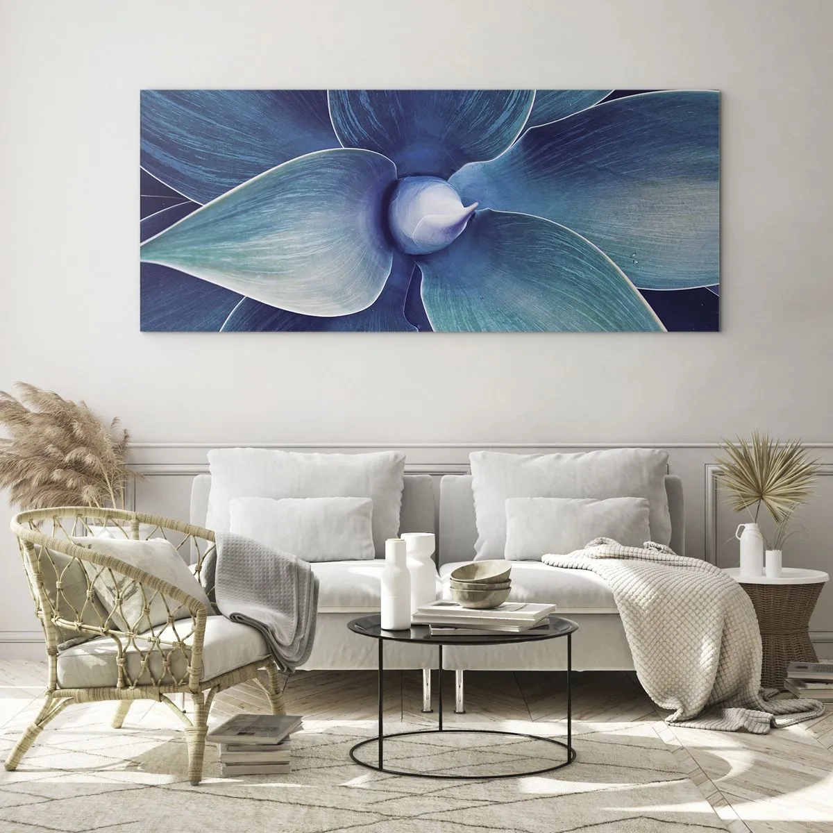 Tablou pe sticlă - A furat albastrul de la cer - 120x50 cm