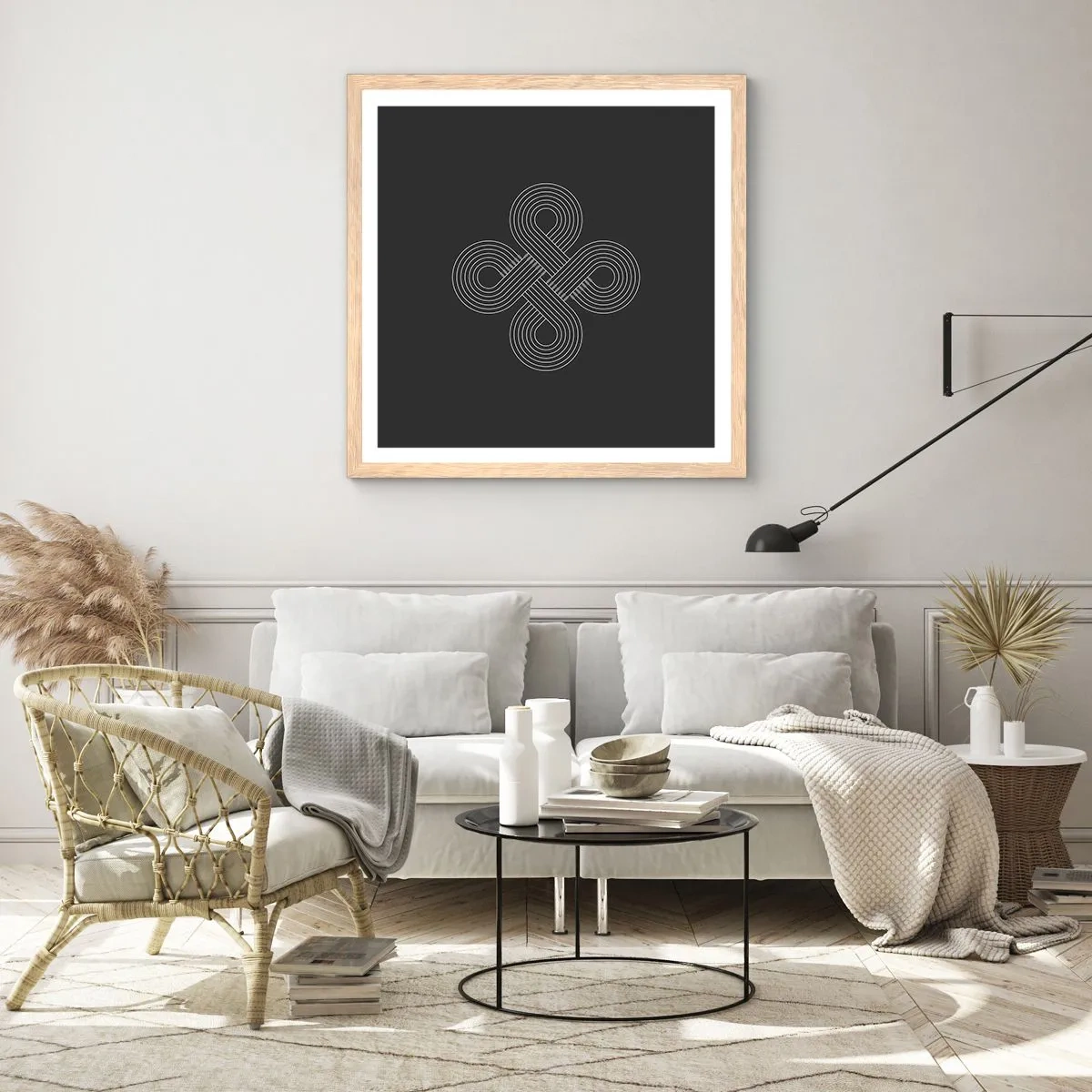 Poster în ramă de stejar deschis - În spirit celtic - 30x30 cm