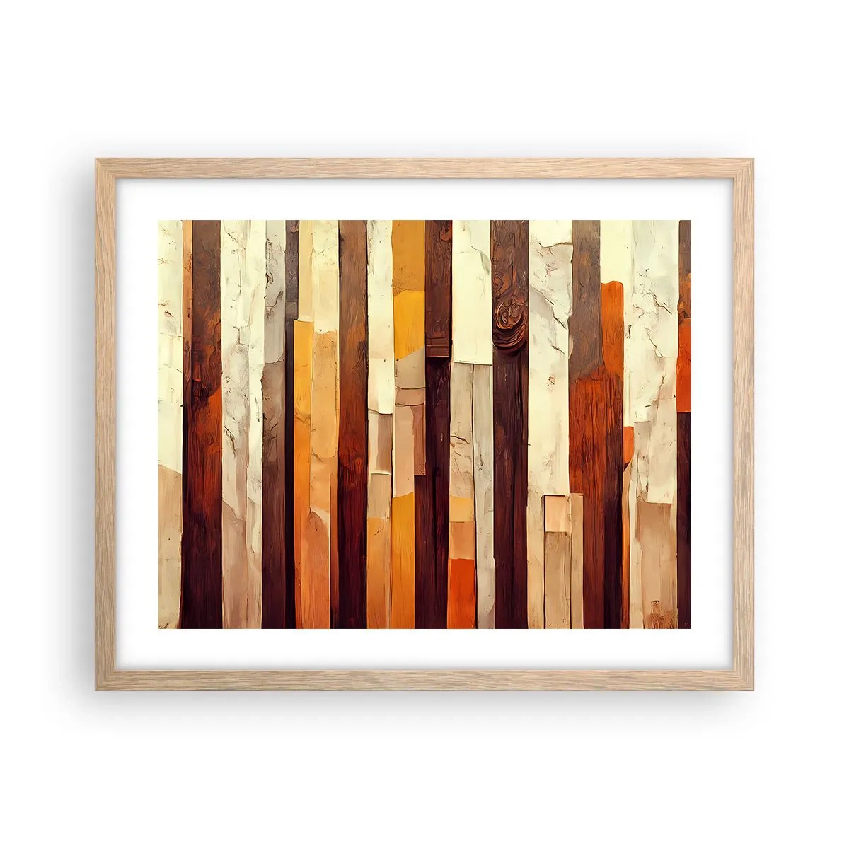 Poster în ramă de stejar deschis - Imnul copacilor din pădure - 50x40 cm