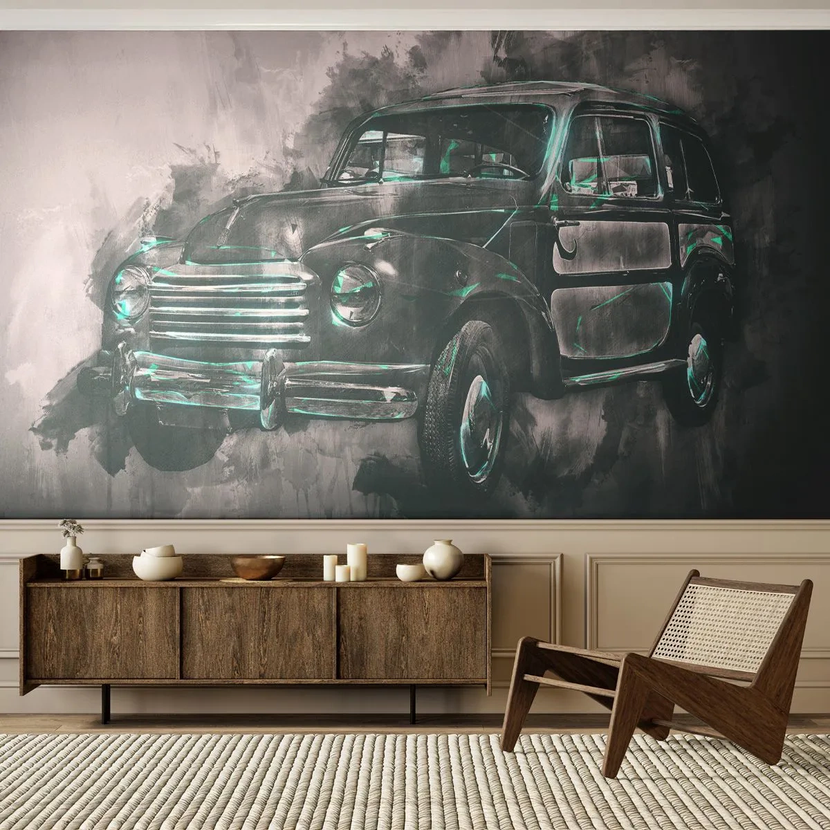 Tapet Autoadeziv Deluxe Sticker - Strămoș respectabil - Mașină retro, Automobile, excursie - 250x175 cm
