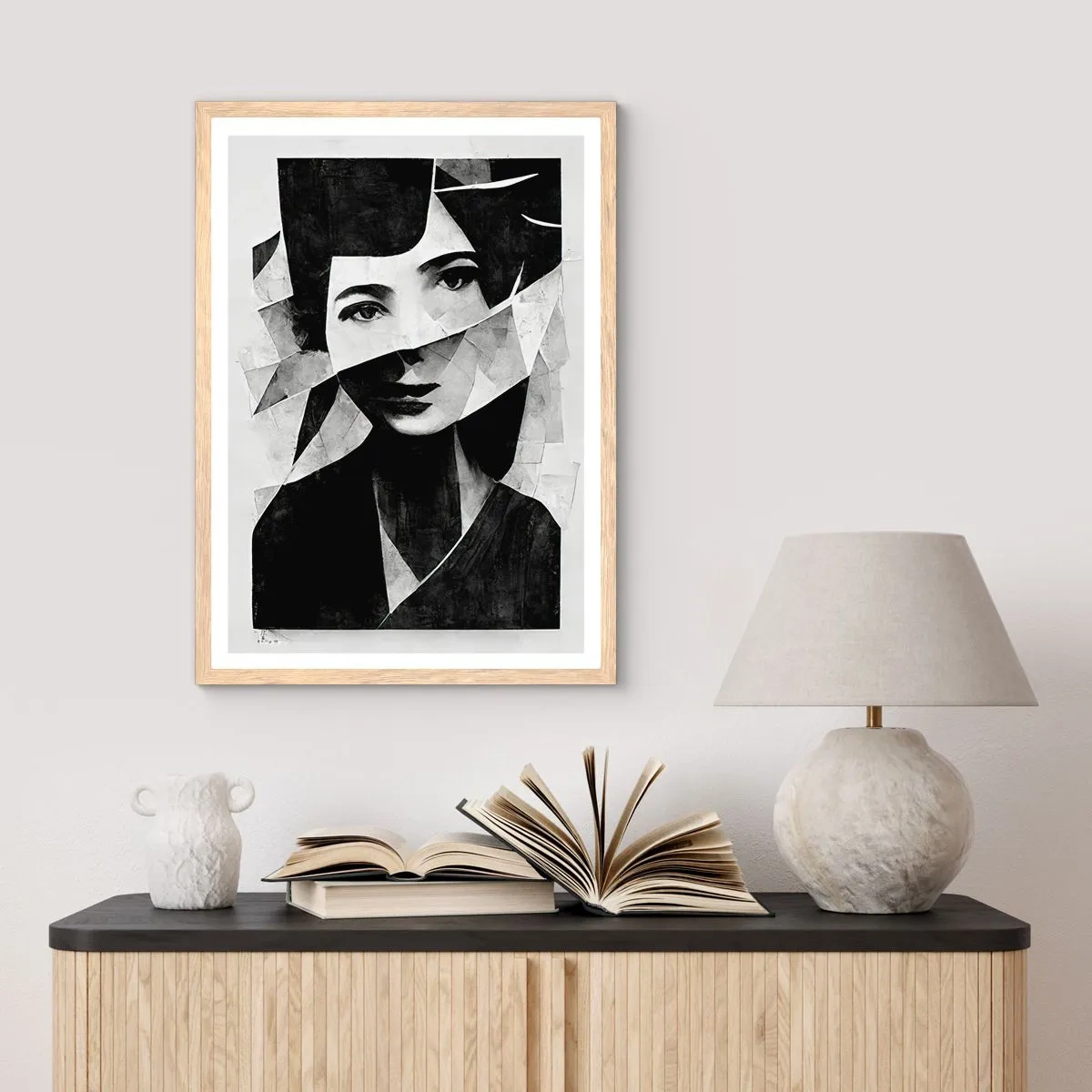 Poster în ramă de stejar deschis - Cine ești? - 50x70 cm