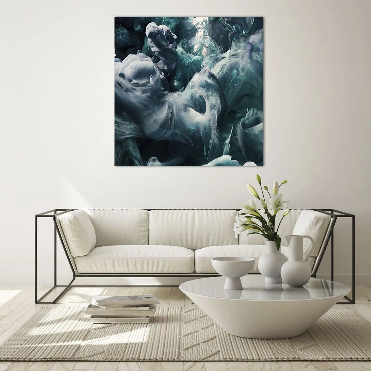 Tablou pe sticlă - Mișcarea culorilor - 60x60 cm