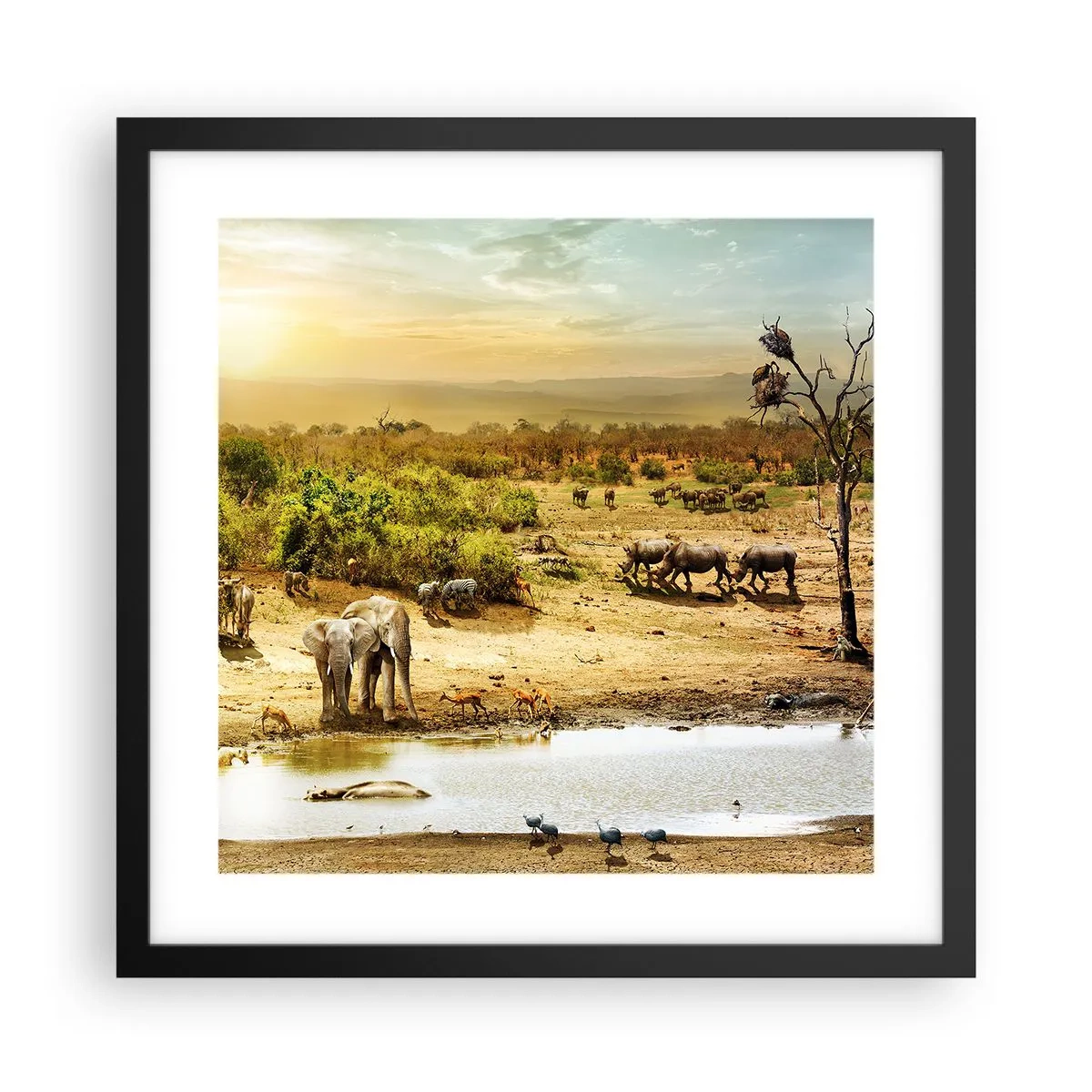 Poster în ramă neagră - "Și din Eden curgea un râu..." - 40x40 cm