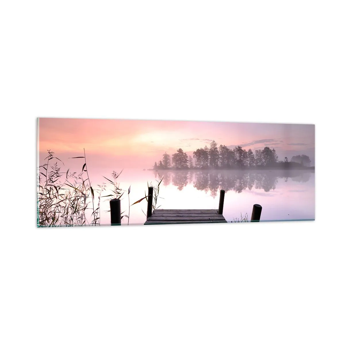 Tablou pe sticlă - Din ceața de liliac... - 90x30 cm