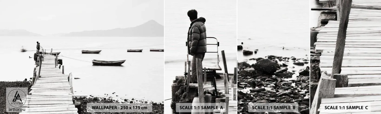 Mostră de Tapet Standard Eco - Peste apă liniștită și limpede - Peisaj, Lac, Łódź - 100x30 cm