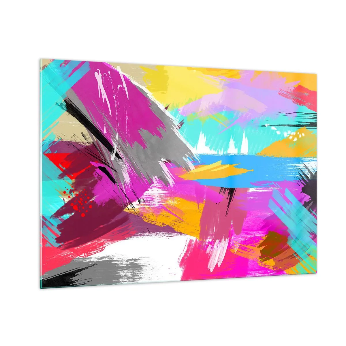 Tablou pe sticlă - Mâzgălituri cu pensula - 100x70 cm