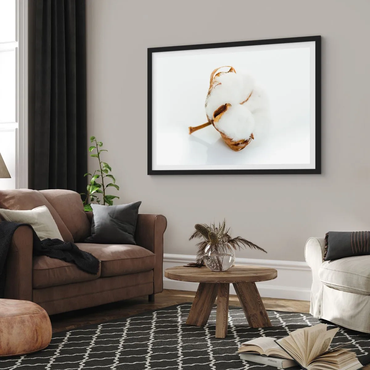 Poster în ramă neagră - Moale prin natură - 91x61 cm