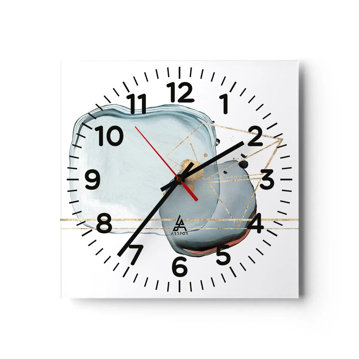 Ceas de perete - Ceas pe sticlă - Studiul picăturii - 40x40 cm