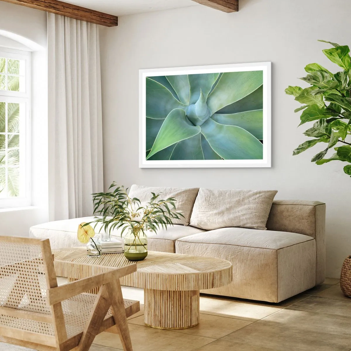 Poster în ramă albă - Nașterea verdeții - 70x50 cm