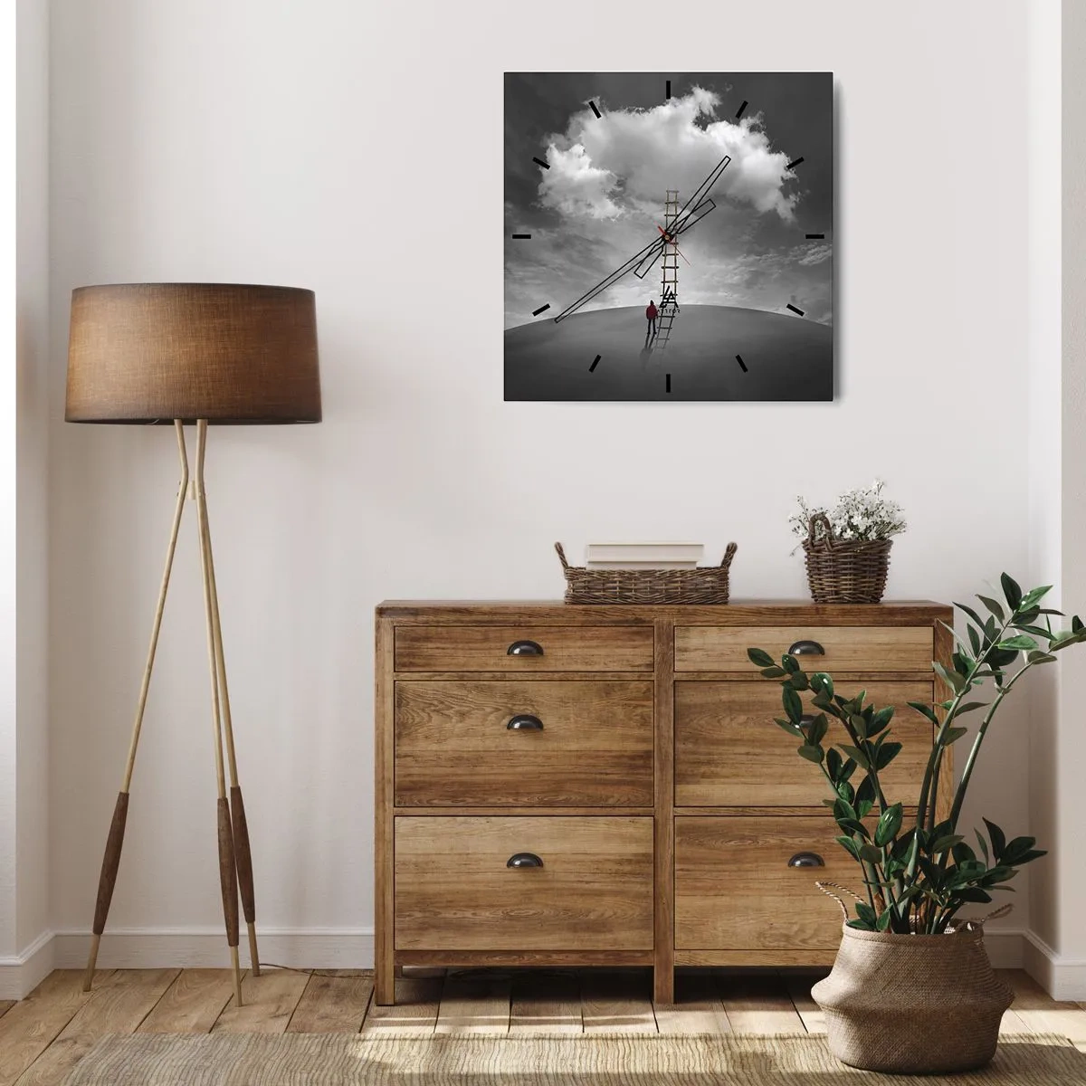 Ceas de perete - Ceas pe sticlă - Orice este posibil - 30x30 cm