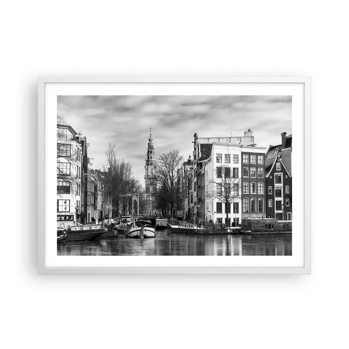 Poster în ramă albă - Amsterdam vibes - 70x50 cm