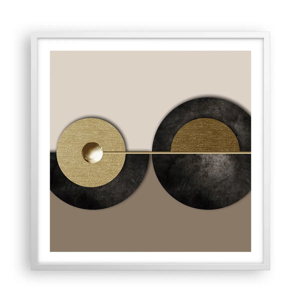 Poster în ramă albă - Variații în jurul unui cerc - 60x60 cm