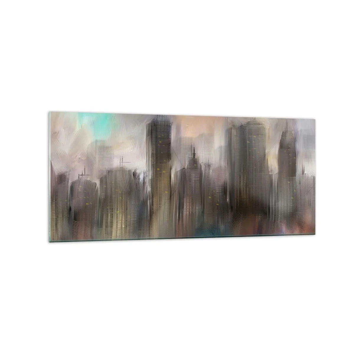 Tablou pe sticlă - O compoziție de oțel, piatră și ceață - 120x50 cm