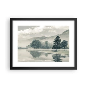 Poster în ramă neagră - Lacul încă doarme - 40x30 cm