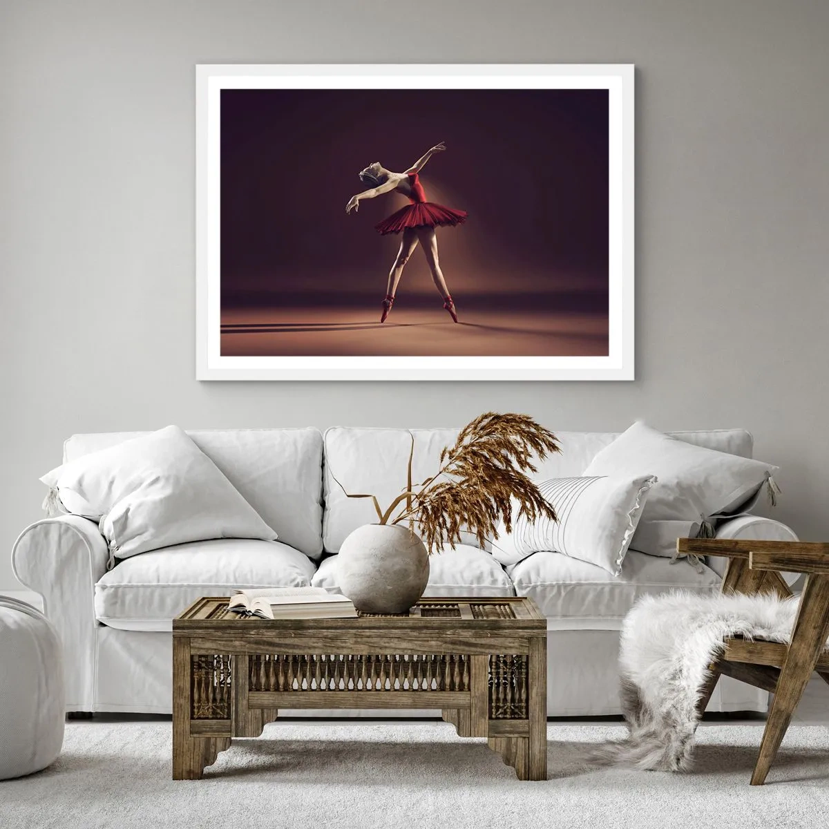 Poster în ramă albă - Prima balerină - 60x60 cm