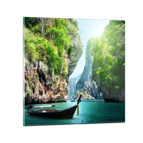 Tablou pe sticlă - Invitație la o călătorie exotică - 30x30 cm