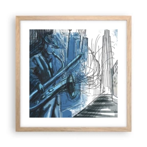 Poster în ramă de stejar deschis - Rapsodie urbană - 40x40 cm
