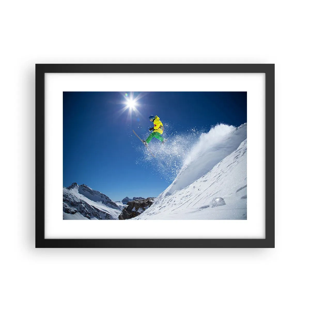Poster în ramă neagră - Dansând cu munții - 40x30 cm