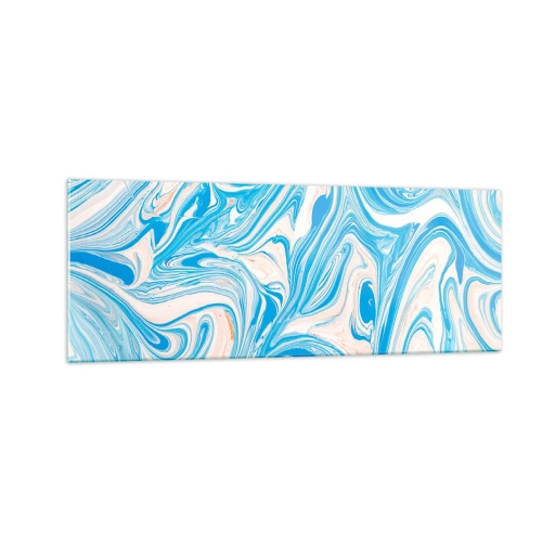 Tablou pe sticlă - Splash în turcoaz - 140x50 cm