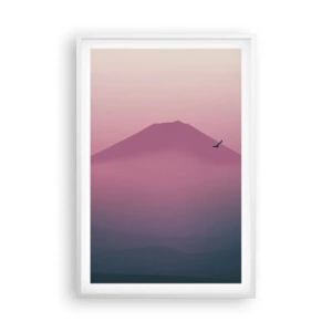 Poster în ramă albă - Călători deasupra norilor - 61x91 cm