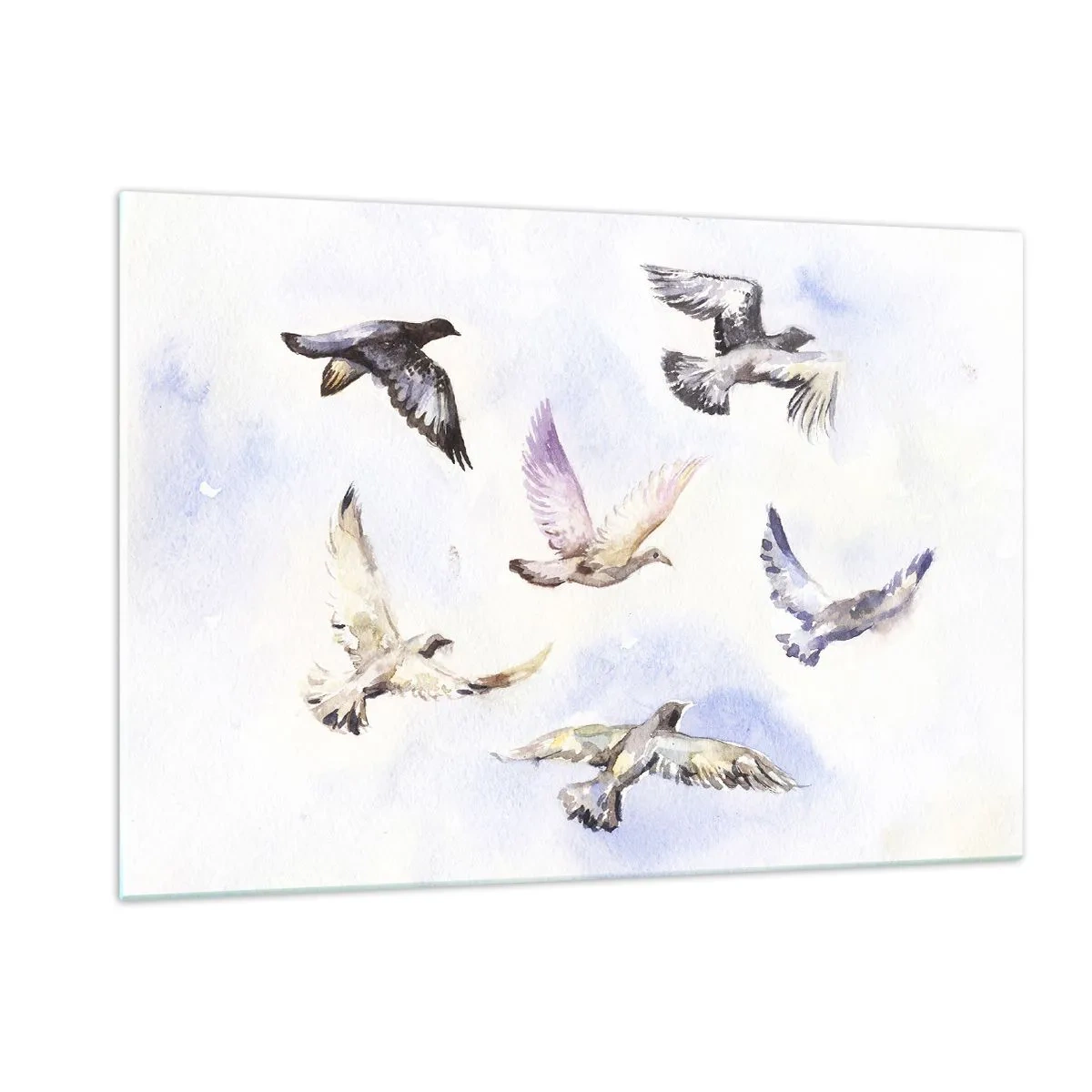 Tablou pe sticlă - Libertatea în gri și albastru - 120x80 cm