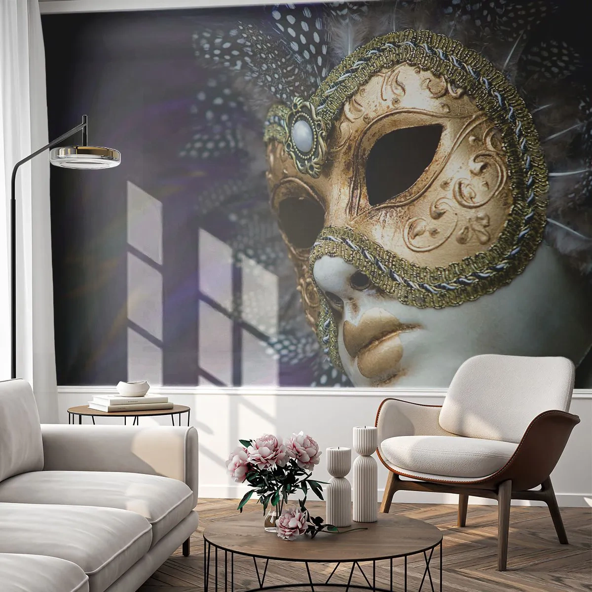 Tapet Premium Canvas - Portret venețian în aur - Capota, Bucată, Veneția - 250x175 cm