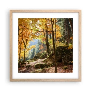 Poster în ramă de stejar deschis - Timp de relaxare - 40x40 cm