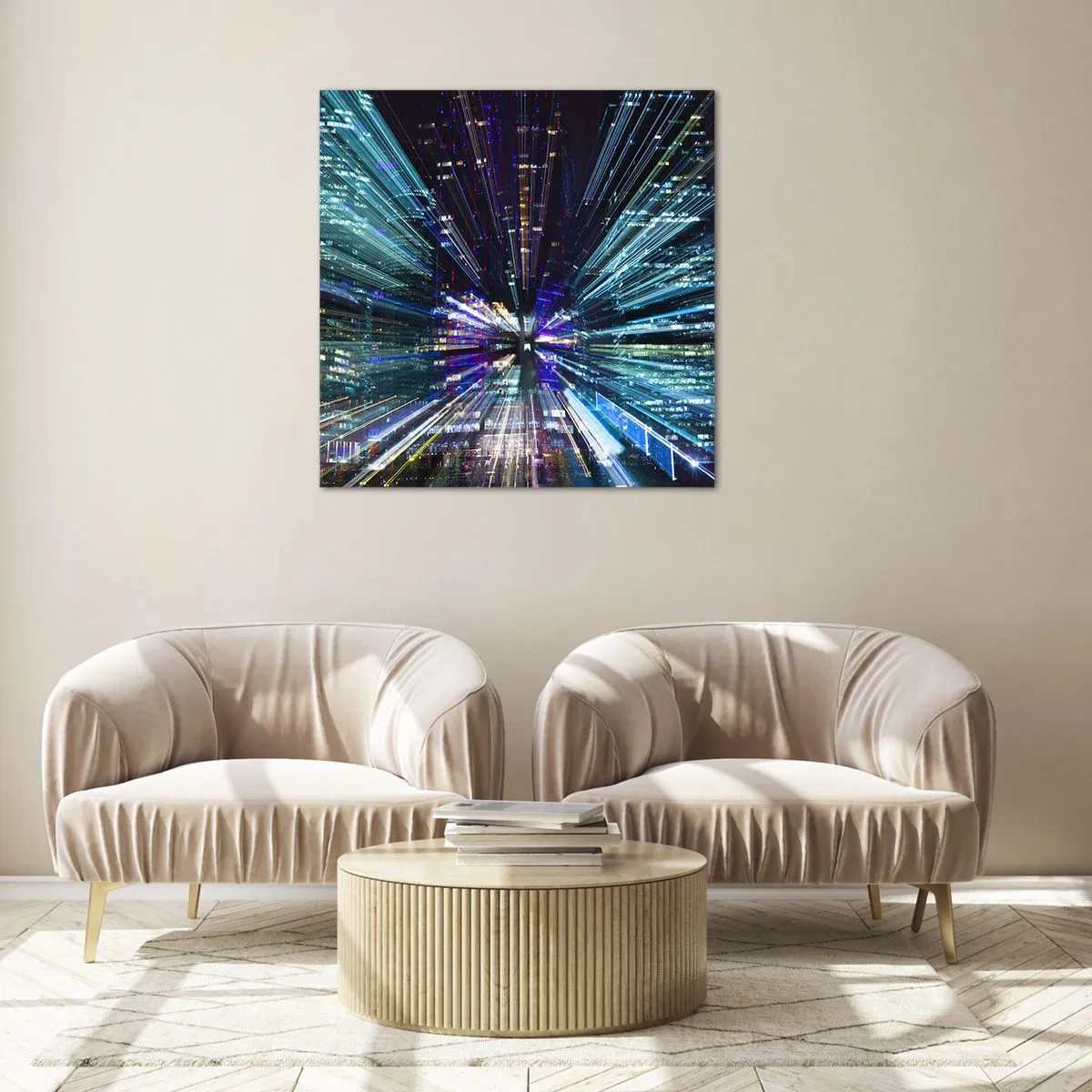 Tablou pe sticlă - Trecere către hiperspațiu - 70x70 cm