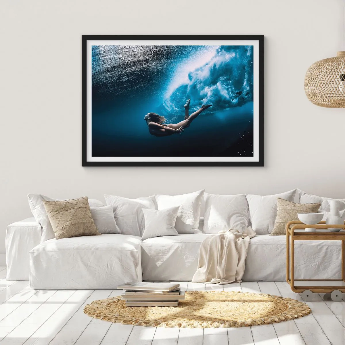 Poster în ramă neagră - Sirena modernă - 91x61 cm