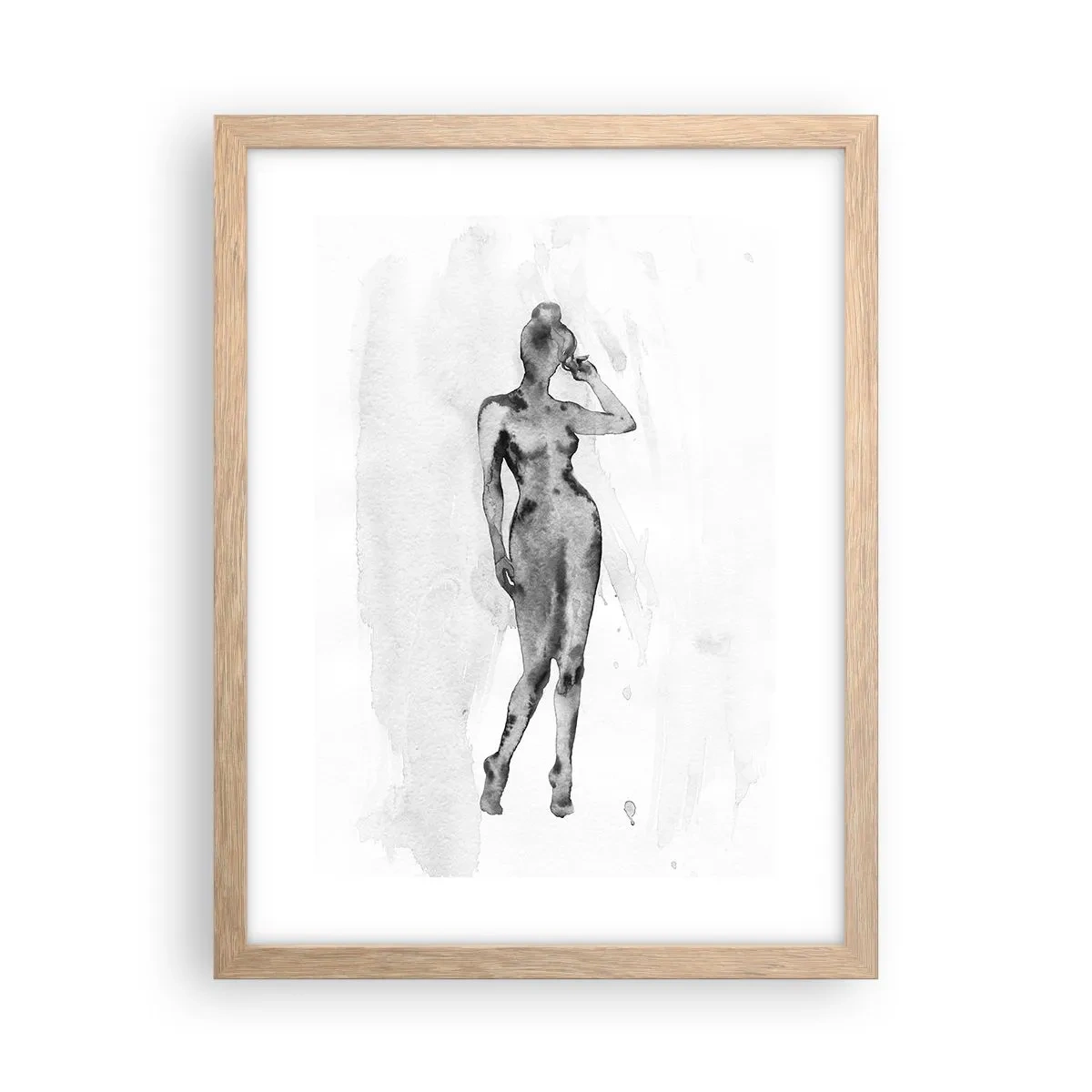 Poster în ramă de stejar deschis - Un studiu al idealului de feminitate - 30x40 cm