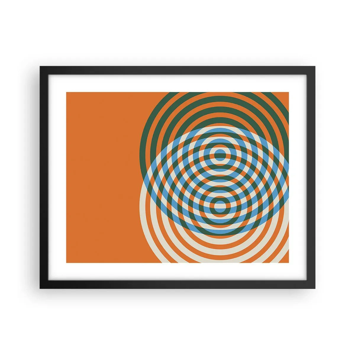 Poster în ramă neagră - Variație circulară abstractă - 50x40 cm