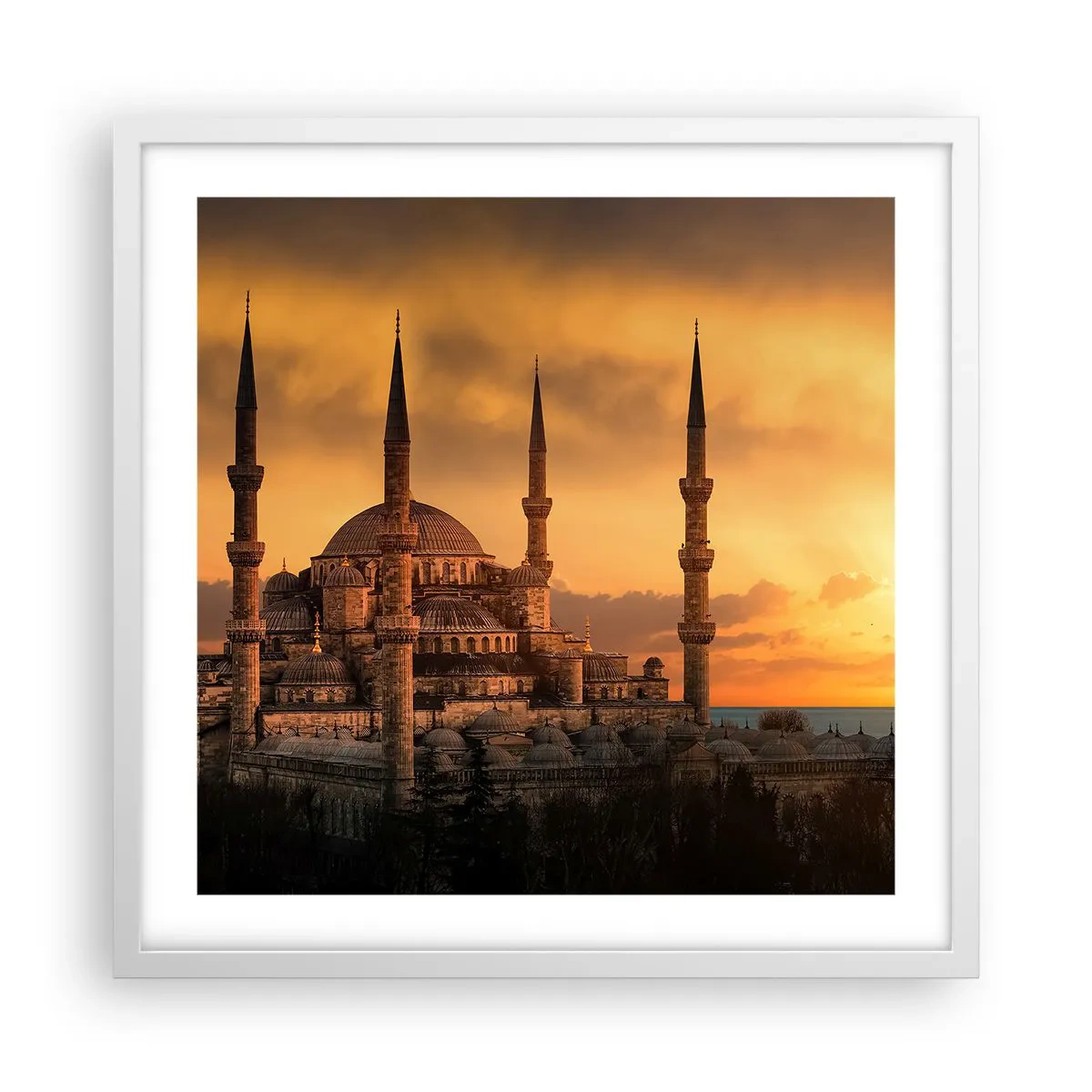 Poster în ramă albă - Dumnezeu este mare - 50x50 cm