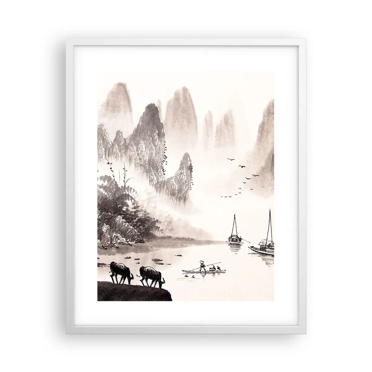 Poster în ramă albă - Viața exotică de zi cu zi a Estului - 40x50 cm