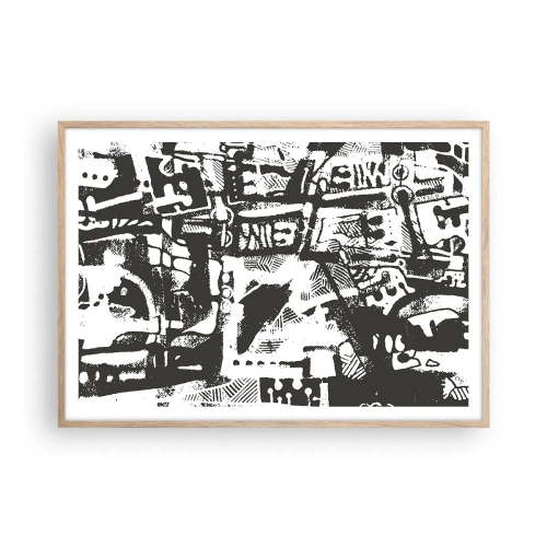 Poster în ramă de stejar deschis - Ordine sau haos? - 100x70 cm