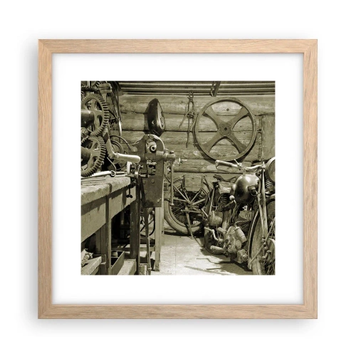 Poster în ramă de stejar deschis - În șopronul unchiului Vlad - 30x30 cm