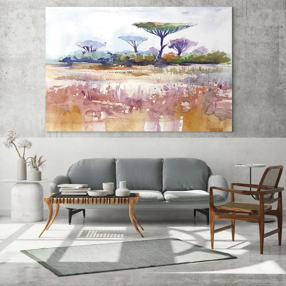 Tablou pe sticlă - Culorile savanei - 100x40 cm