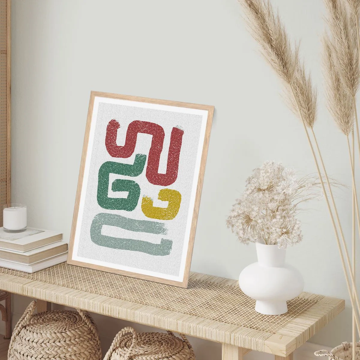 Poster în ramă de stejar deschis - Într-o limbă necunoscută - 61x91 cm