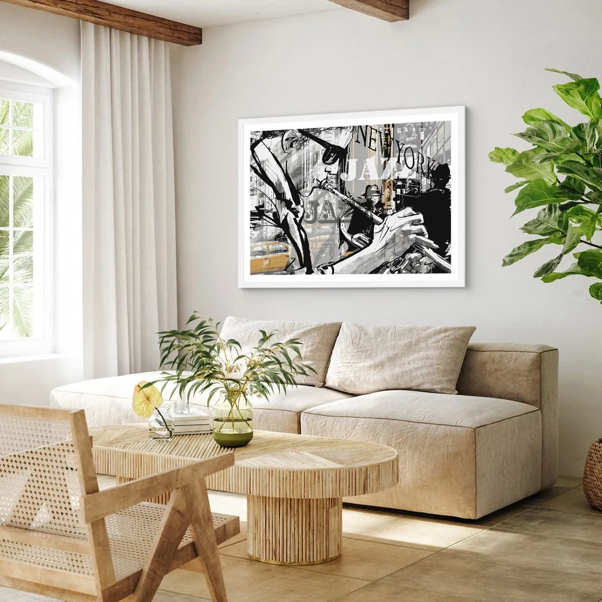 Poster în ramă albă - În ritmul New York-ului - 100x70 cm