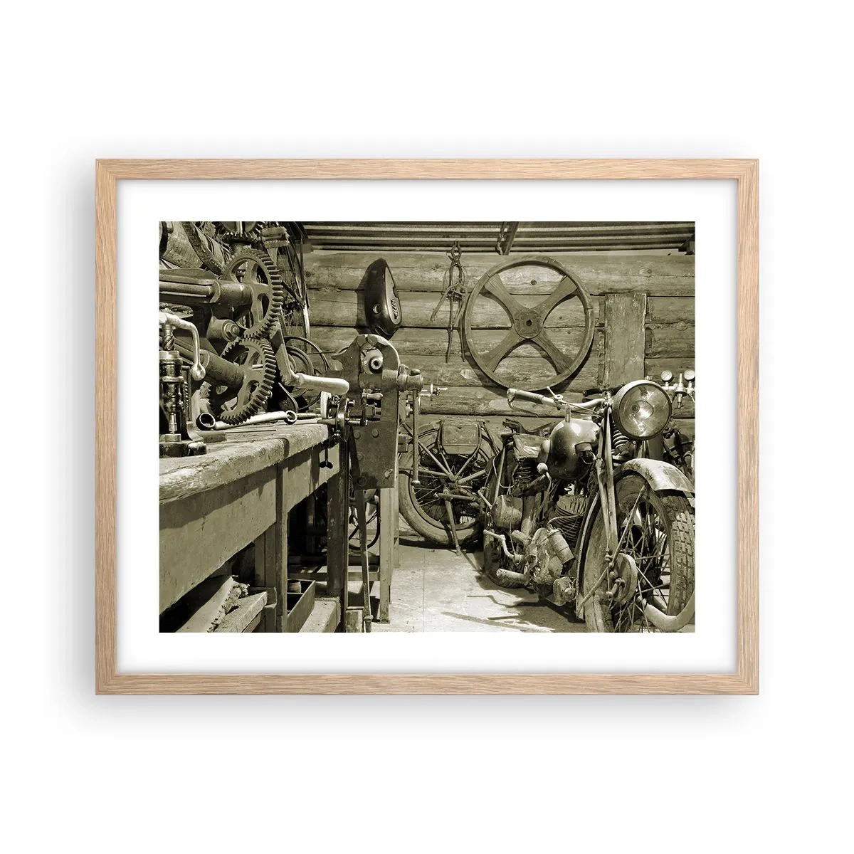 Poster în ramă de stejar deschis - În șopronul unchiului Vlad - 50x40 cm