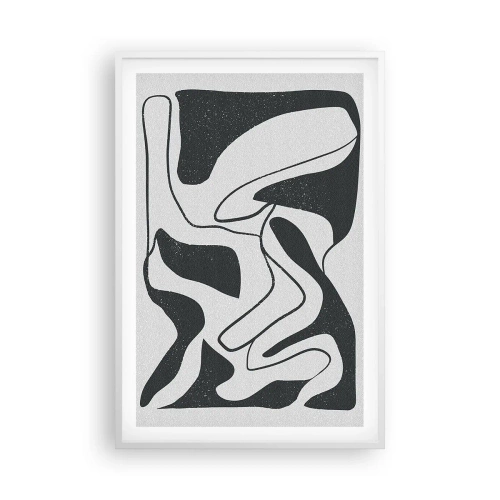Poster în ramă albă - Distracție abstractă în labirint - 61x91 cm