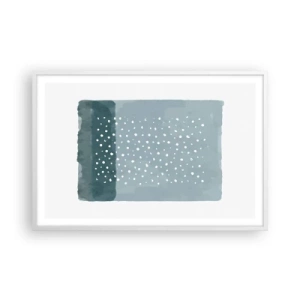 Poster în ramă albă - Crescute pe albastru - 91x61 cm