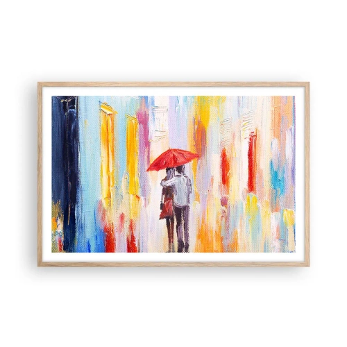 Poster în ramă de stejar deschis - Să plouă în continuare - 91x61 cm