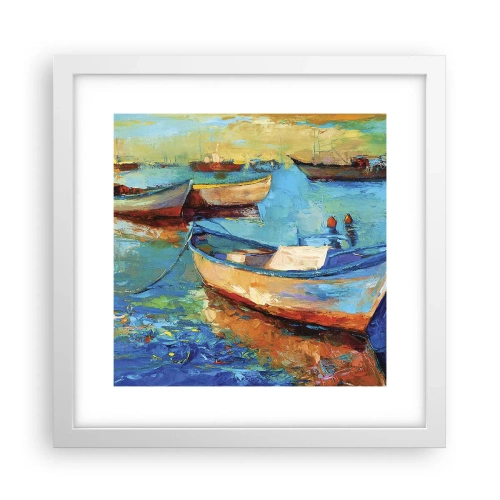 Poster în ramă albă - Într-un golf de aur - 30x30 cm