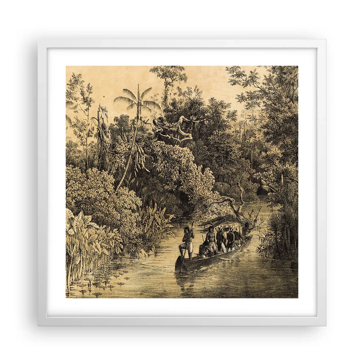 Poster în ramă albă - Călătorie la sursă - 50x50 cm