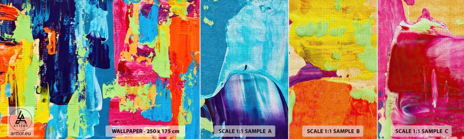 Mostră tapet Premium Canvas - Viața este frumoasă! - Abstracția, Grafică, Bucată - 100x30 cm