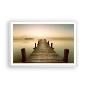 Poster în ramă albă - Înainte de răsărit, zori, lumină - 91x61 cm