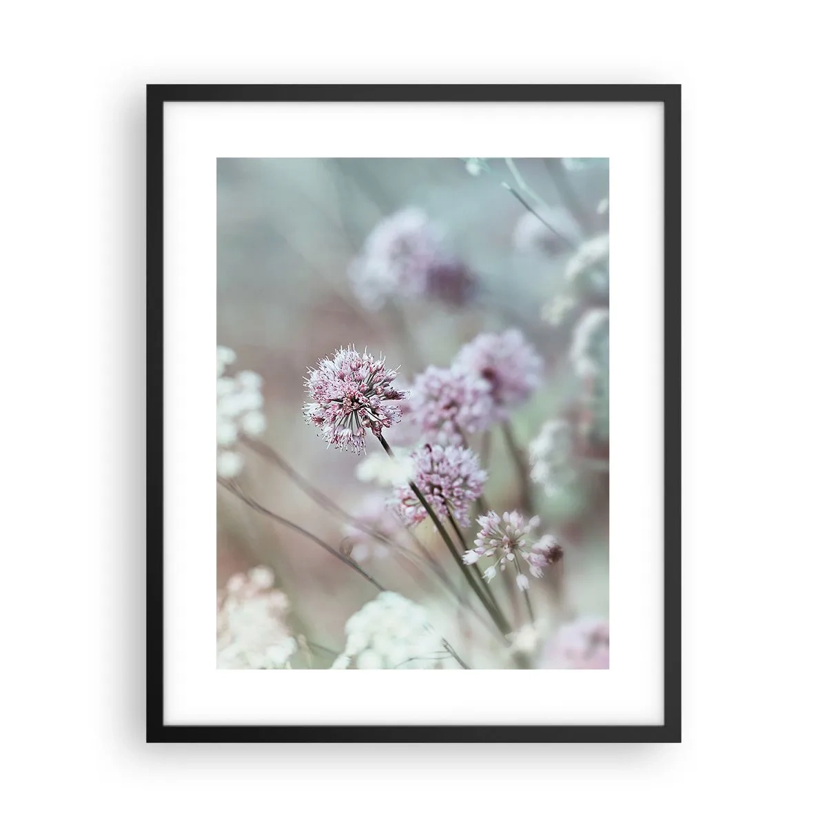 Poster în ramă neagră - Ierburi dulci filigranate - 40x50 cm