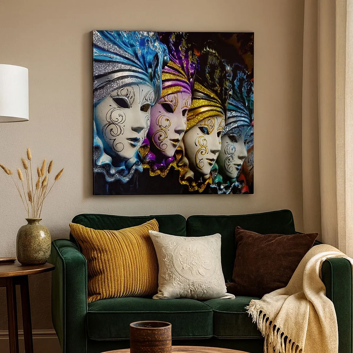 Tablou pe pânză - Mister în aur și argint - 30x30 cm