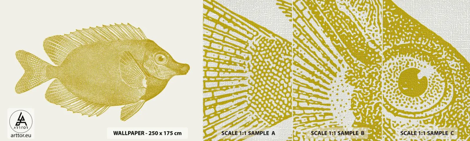 Mostră tapet Premium Canvas - Pește și atât - Peşte, Litoral, Animal - 100x30 cm